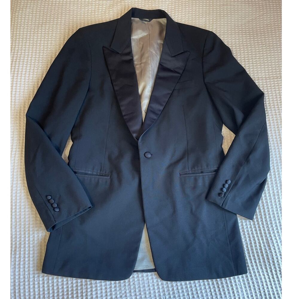 Bill Blass Classic Men's Event Wear Black Single Button Tuxedo Blazer Size 41 L